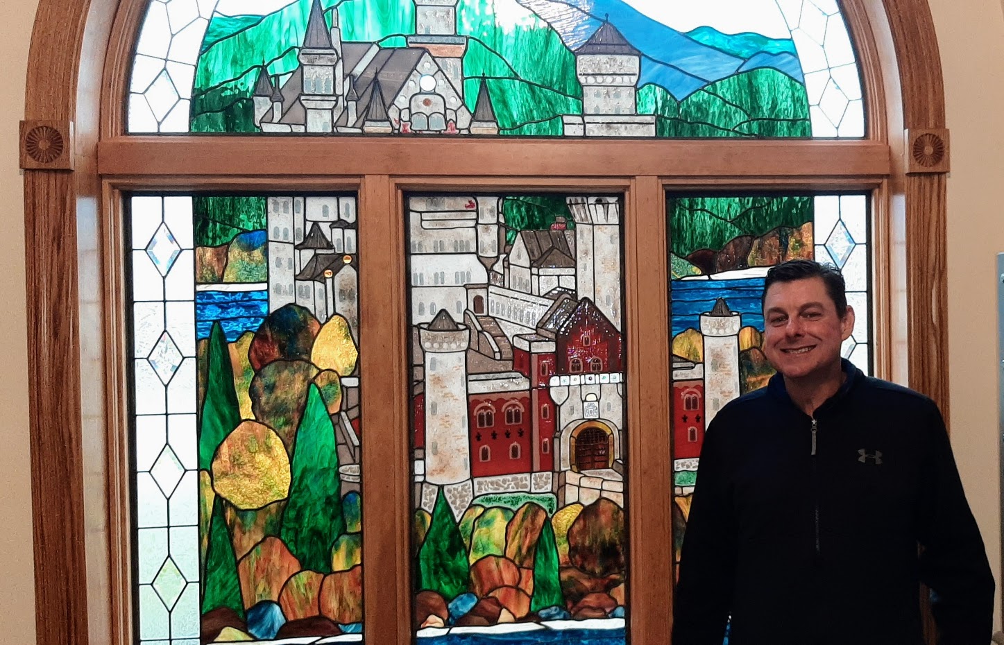 Neuschwanstein Castle stained glass window